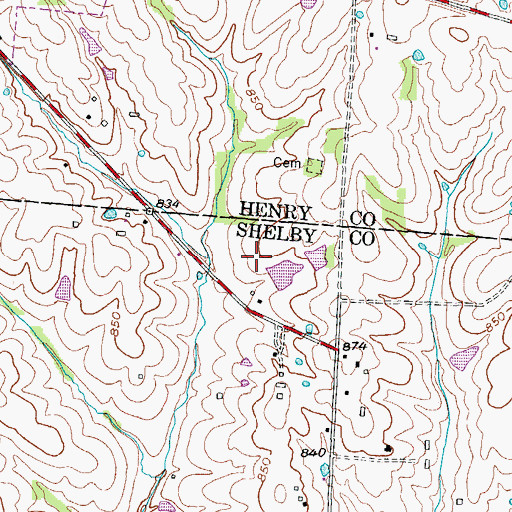 Topographic Map of Magruder Cemetery, KY