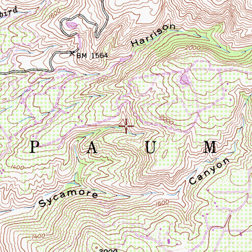 Topographic Map of Pauma, CA