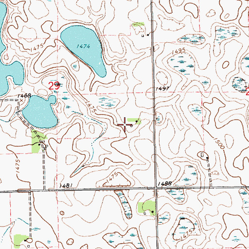 Topographic Map of Goldenview Colony School, SD