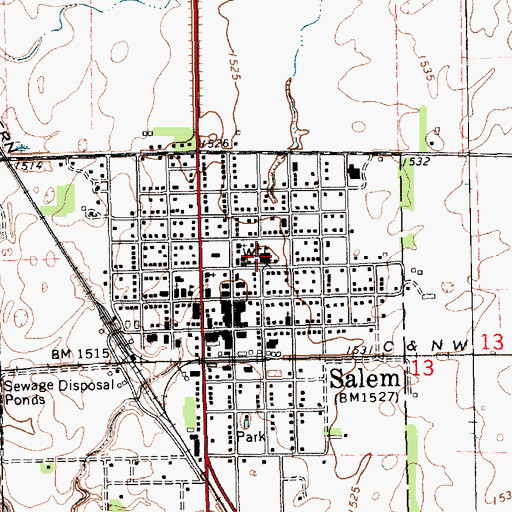 Topographic Map of McCook Central High School, SD