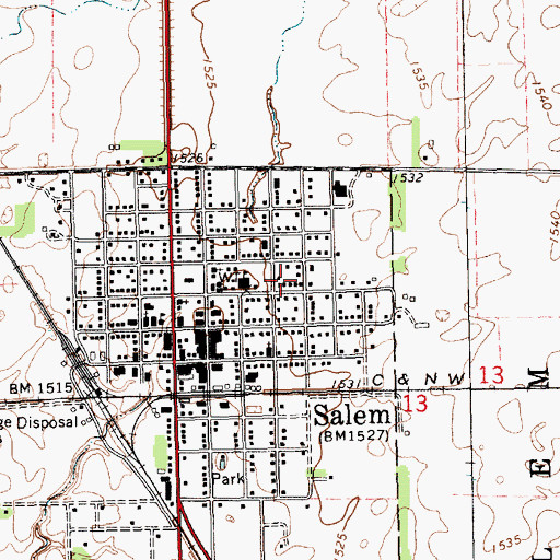 Topographic Map of McCook Central Middle School, SD