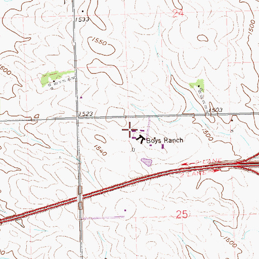 Topographic Map of McCrossan Boys Ranch Elementary School, SD