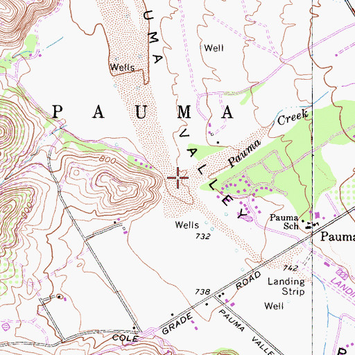 Topographic Map of Pauma Creek, CA