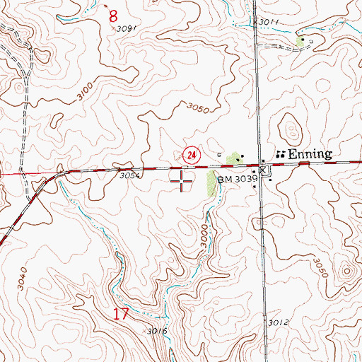 Topographic Map of Enning/Union Center Elementary School, SD