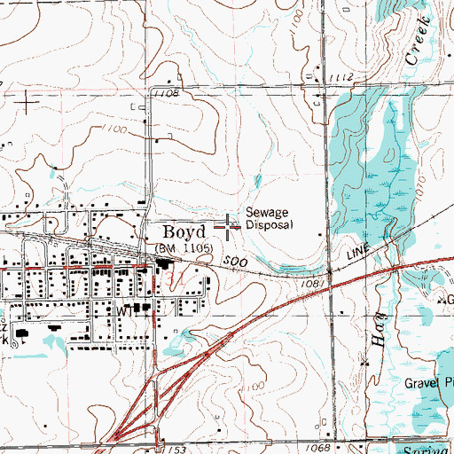 Topographic Map of Boyd Wastewater Treatment Facility, WI