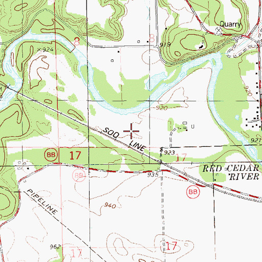 Topographic Map of Colfax Wastewater Treatment Facility, WI