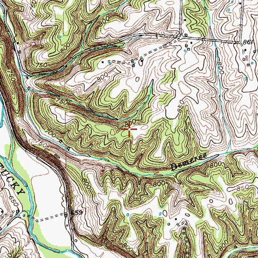 Topographic Map of Pruiett Cemetery, KY