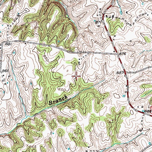 Topographic Map of Staten-Garriott Cemetery, KY