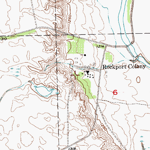 Topographic Map of Rockport Colony High School, SD