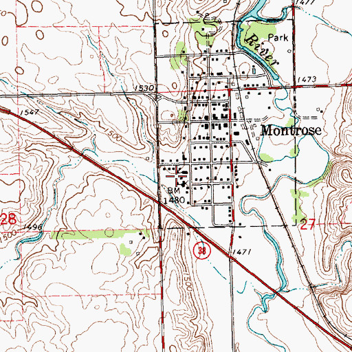 Topographic Map of Montrose Middle School, SD
