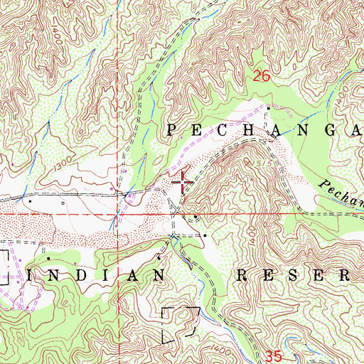 Topographic Map of Pechanga Reservation, CA