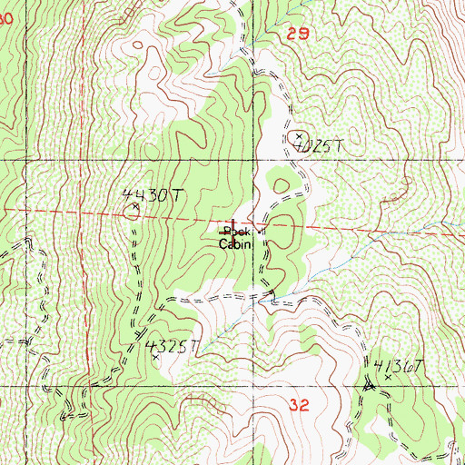 Topographic Map of Peck Cabin, CA