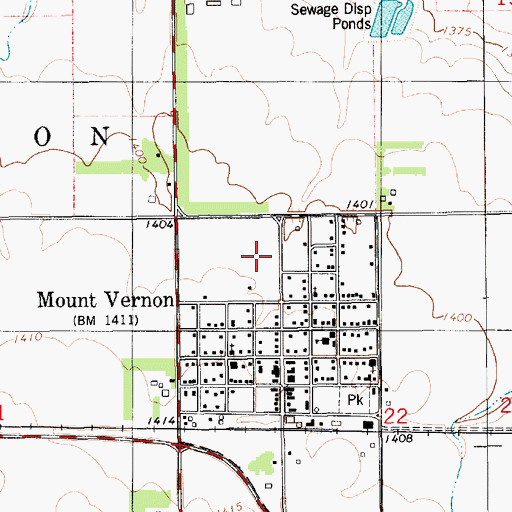 Topographic Map of Mount Vernon High School, SD