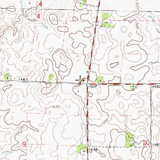 Topographic Map of B W Farms, IA