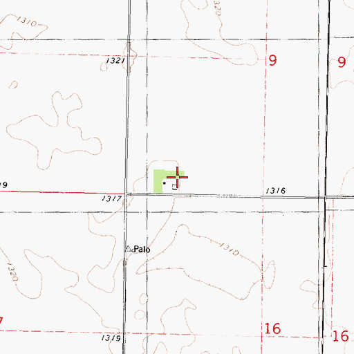 Topographic Map of Brown Farms, IA