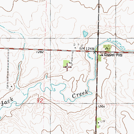 Topographic Map of Jack Creek Farms, IA