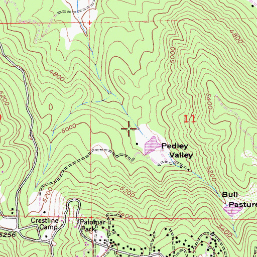 Topographic Map of Pedley Valley, CA