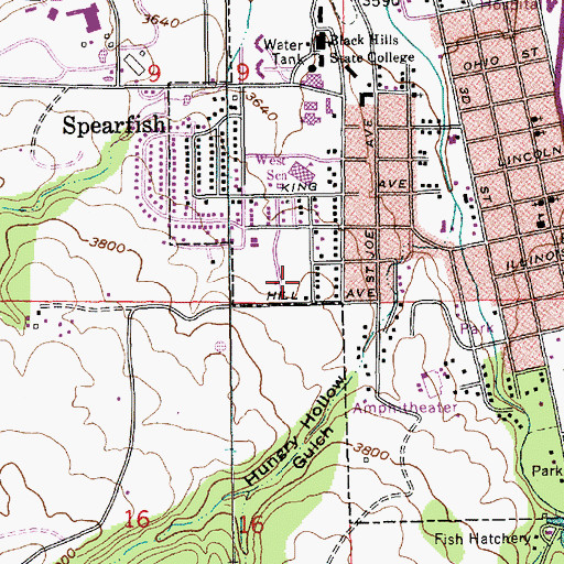 Topographic Map of Northern Hills Training Center, SD