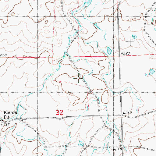 Topographic Map of Lateral 2076, ID