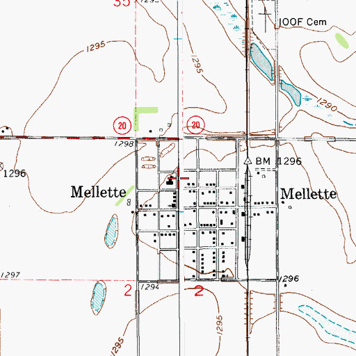 Topographic Map of Northwestern Elementary School, SD