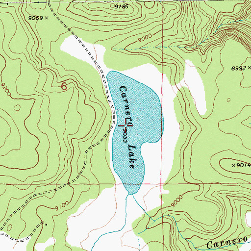 Topographic Map of Carnero Lake, AZ