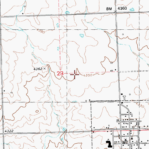 Topographic Map of Lateral 343, ID