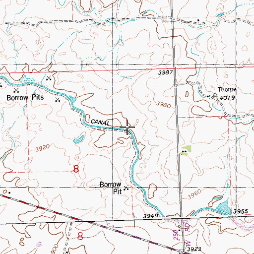 Topographic Map of Lateral 498, ID