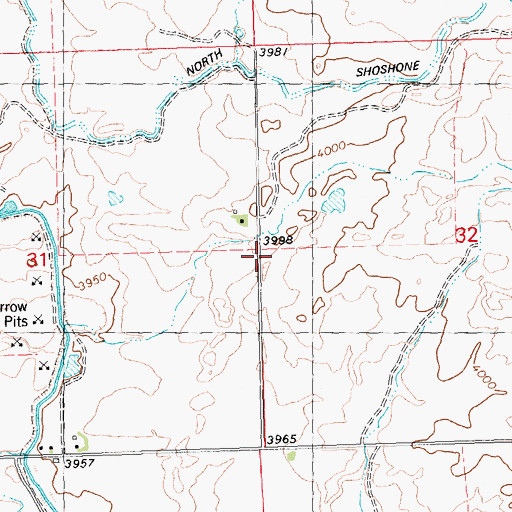 Topographic Map of Lateral 558A, ID