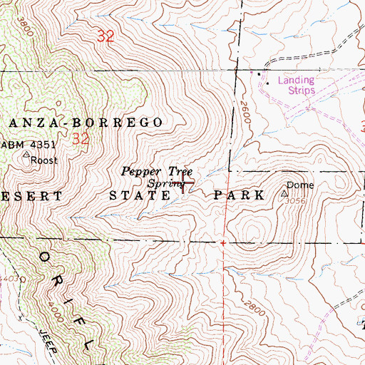 Topographic Map of Pepper Tree Spring, CA