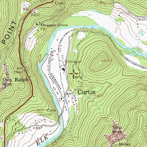 Topographic Map of Union Cemetery, WV