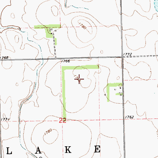 Topographic Map of Spring Lake Colony Elementary School, SD