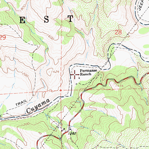 Topographic Map of Permasse Ranch, CA