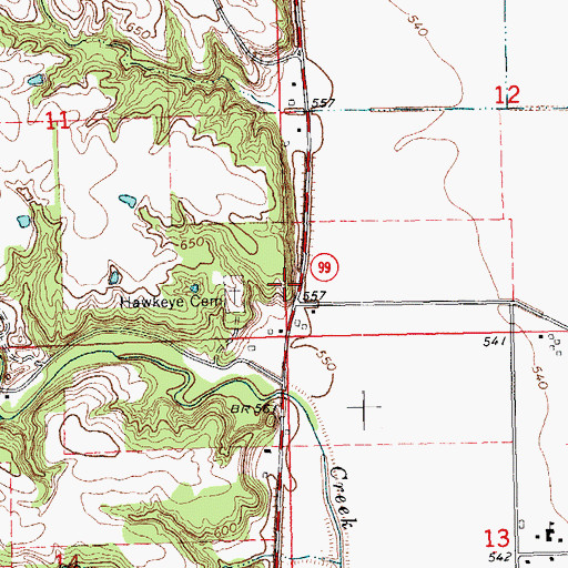 Topographic Map of Driscol Cave Burial Site (historical), IA