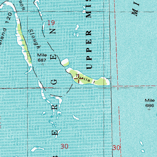 Topographic Map of Turtle Island, WI