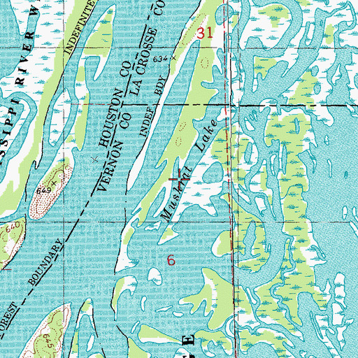 Topographic Map of Muskrat Lake, WI