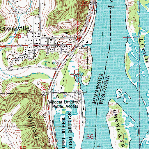 Topographic Map of Wildcat Park, MN