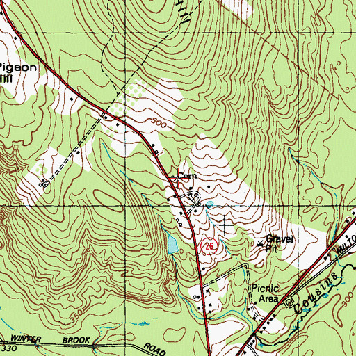 Topographic Map of Cousens Cemetery, ME