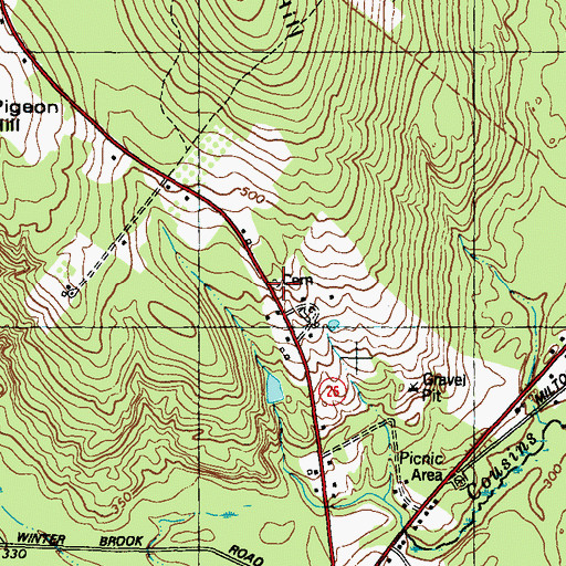 Topographic Map of Cousens Cemetery, ME