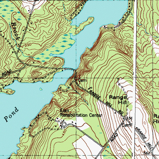 Topographic Map of Estes Cemetery, ME