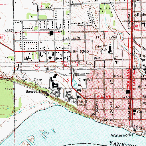 Topographic Map of Dakota Territorial Museum, SD