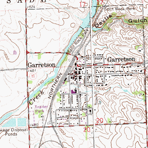 Topographic Map of Garretson Area Historical Society Museum, SD