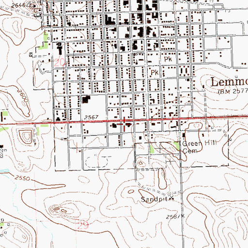 Topographic Map of Grand River Museum, SD