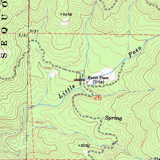 Topographic Map of Pettit Place, CA