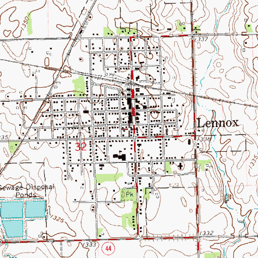 Topographic Map of Lennox Area Historical Society Museum, SD