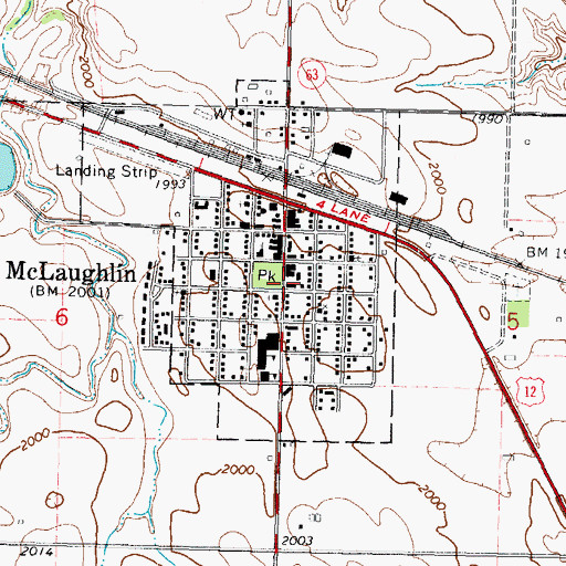Topographic Map of Major James McLaughlin Heritage Center, SD