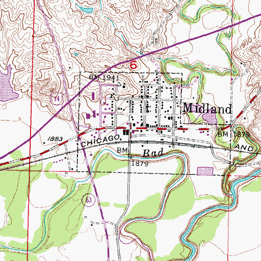 Topographic Map of Midland Pioneer Museum, SD
