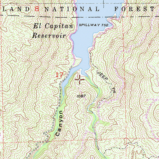 Topographic Map of Peutz Valley, CA