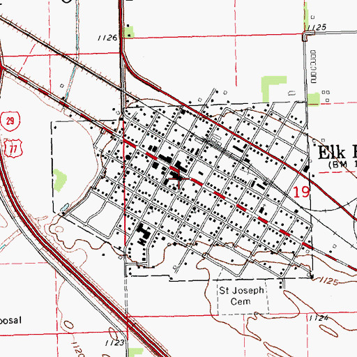 Topographic Map of Union County Historical Society Museum, SD