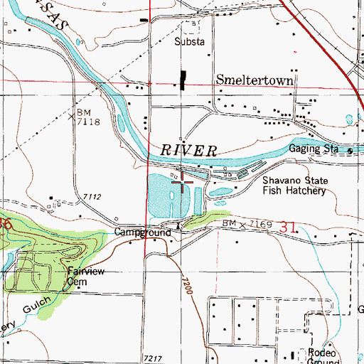 Topographic Map of Frantz Lake State Wildlife Area, CO