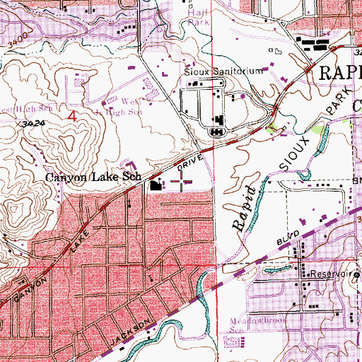 Topographic Map of Kibben-Kuster School, SD
